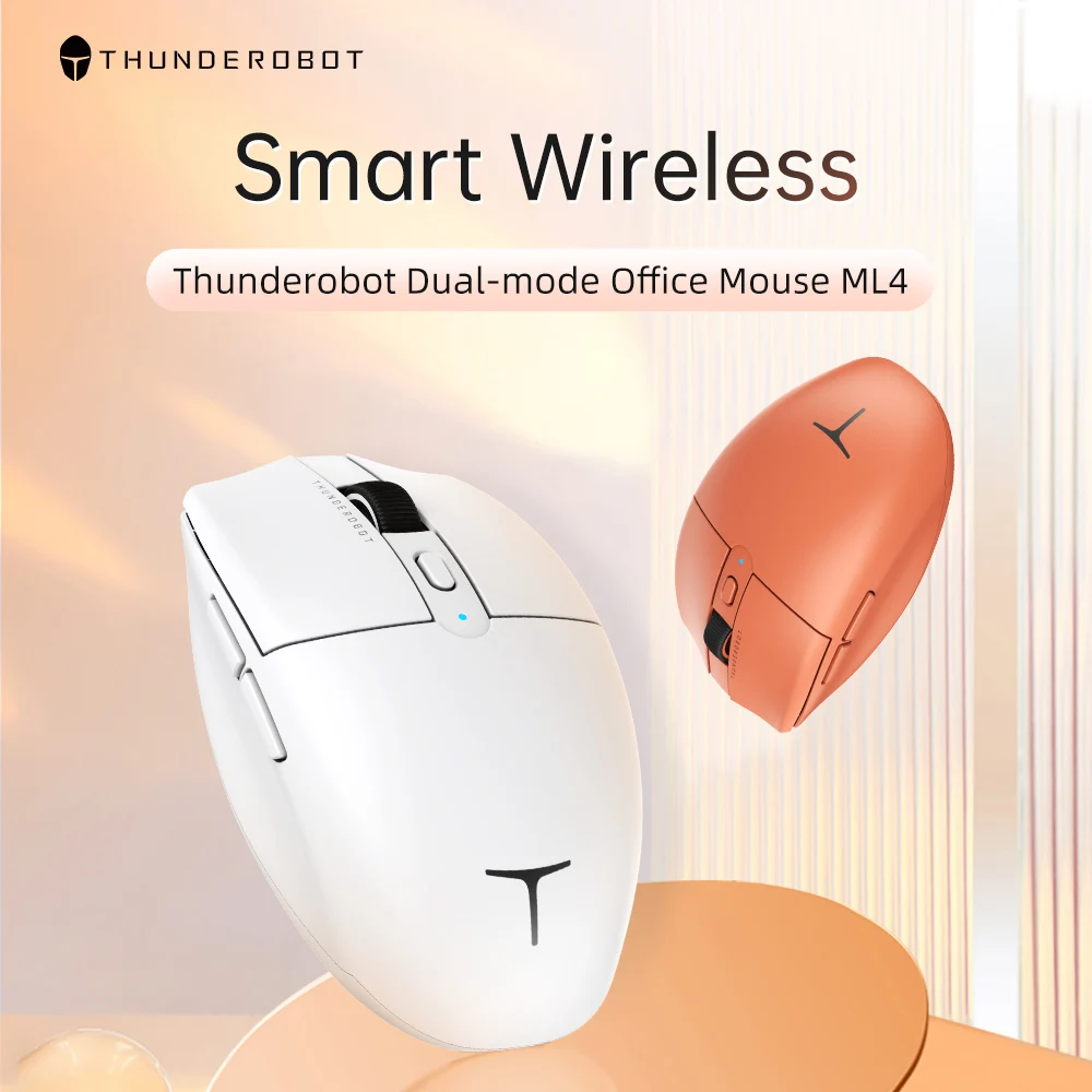 

Беспроводная мышь Thunderobot ML4, двойной режим, 2,4G, Bluetooth, легкая, бесшумная, длительный срок службы, игровая мышь для ПК, аксессуары для киберспорта, ноутбука
