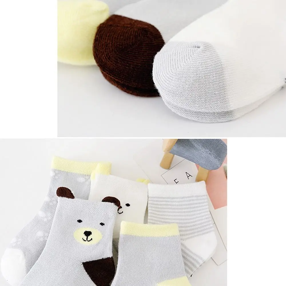 5 Pairs/Lot Cartoon Baby Socks Cute Cat Animal Soft Knit Newborn Children's Socks Girl Kids Boy Cotton Toddler Sleeping Socks