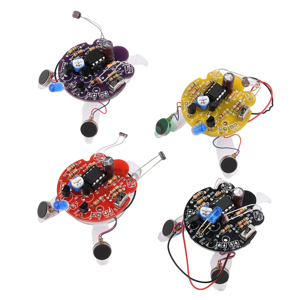 

Firefly Photosensitive Mobile Robot Kit Electronic DIY Welding Parts Breathing Light Fun Electronic Manufacturing Circuit Board