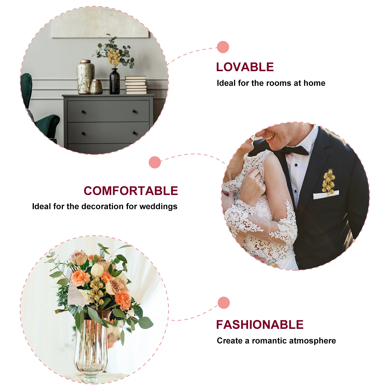 

12Pcs Simulation Artificial Berry Branches Decorative Props for Home Wedding Evening Party Supplies Xmas Photo Garland