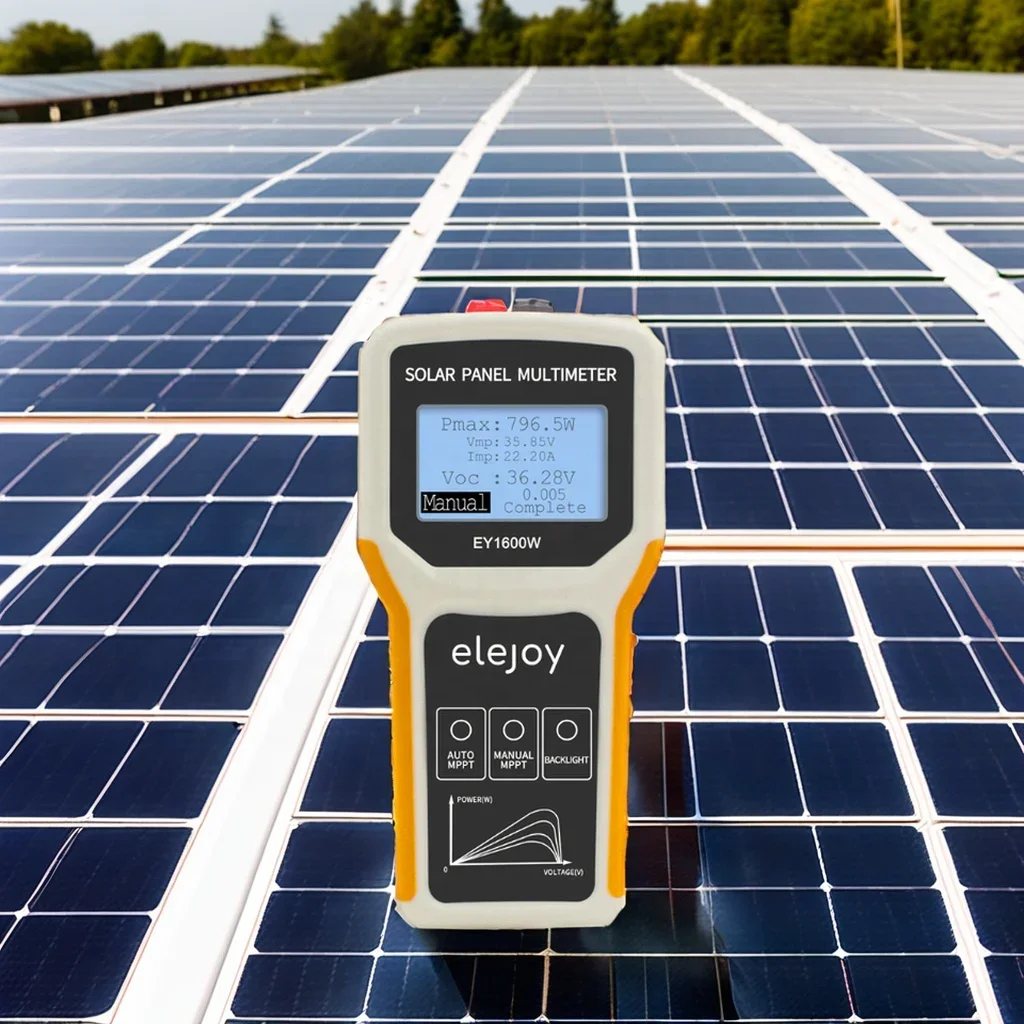 ELEJOY EY1600W LCD MPPT solar panel multimeter solar panel tester smart current tester voltage tester digital power PV meter VOC