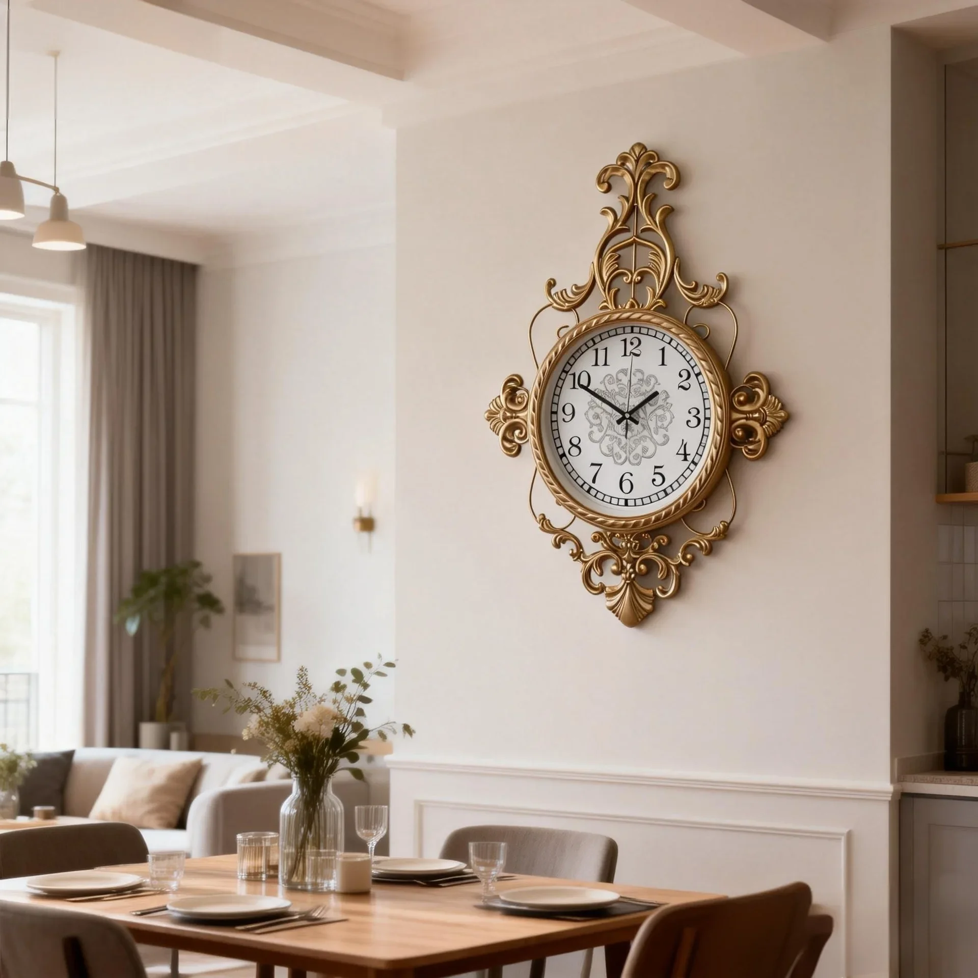 American fashion retro hanging clock retro texture living room bedroom study high value atmospheric wall clock hanging watch