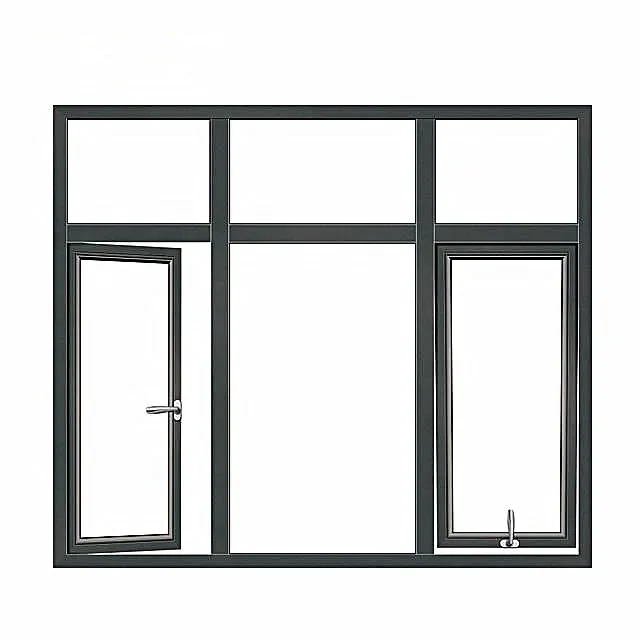 Customizable Modern Double Glazed Aluminum Alloy Tilt Turn Windows Swing Open Horizontal Opening Pattern Casement Window