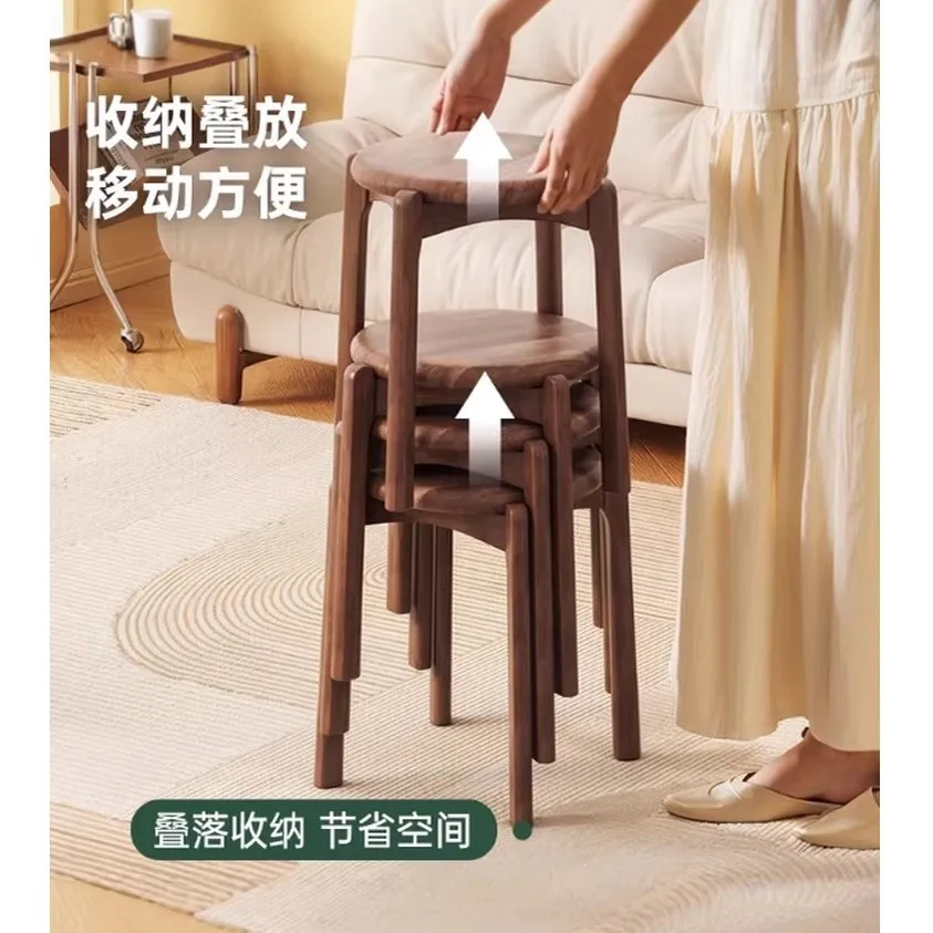 Household stool, bench stacked music dining table, high stool, coffee table, round stool, dual-purpose side table