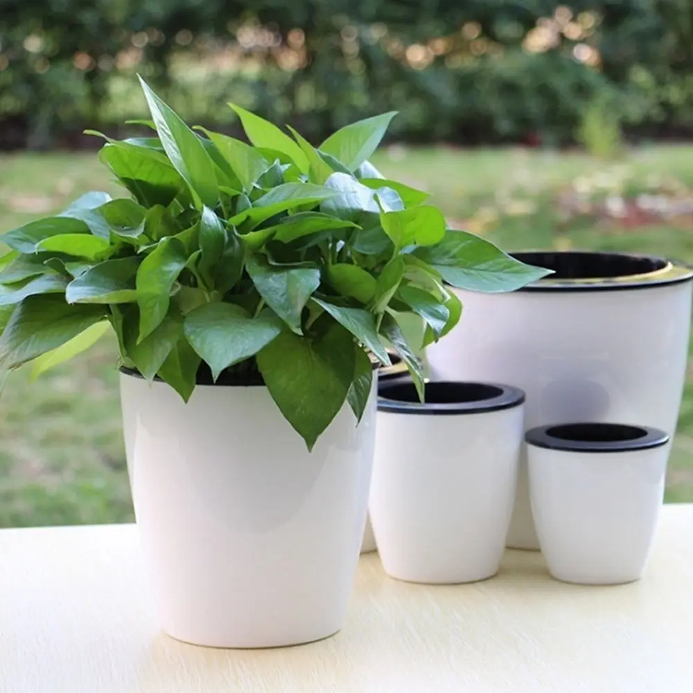Plastic Automatic Desktop Decoration Office Garden Supply Flower Pots Planter Home Decor Plants Basket