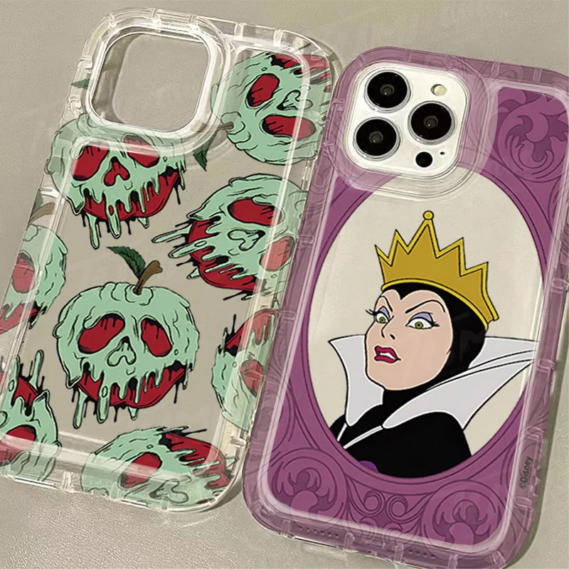 

Disney Snow White Queen Villain Clear Case for VIVO S15 V20 V21 V23 V23E V25 V27 V27E V29 V40 5G Pro Airbag Shockproof Cover