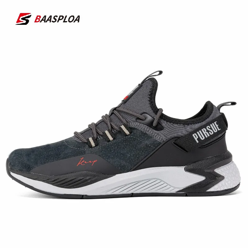 Baasploa Men Running Shoes Waterproof Leather Sport Shoes For Men Fashion Casual Sneakers Non-Slip Free Shipping