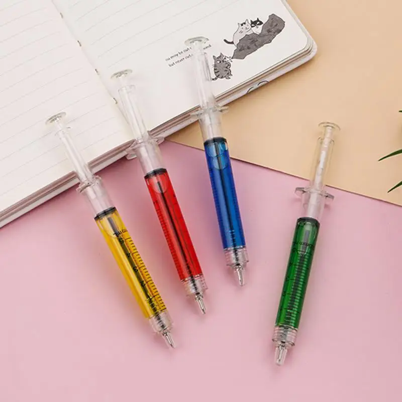 1~10PCS Injection Shape Ballpen Nurse Needle Ball Point Pen Office School Stationery Pen Syringe Needle Ballpoint Pen