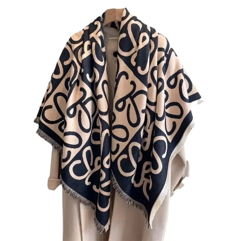 

Small fresh and versatile imitation cashmere scarf in winter, sweet warm scarf in winter, air conditioner shawl