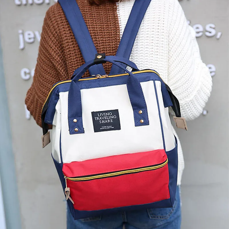 

Женский студенческий рюкзак, японский большой проволочный зажим, женская сумка, холст, дорожный рюкзак, студенческий корейский школьный рюкзак