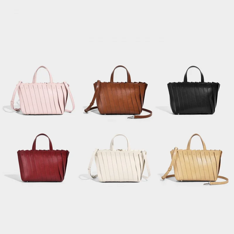 2026Spring and summer women's bag, fashionable hand-stitched basket bag, multi-color shoulder bag, handbag, crossbody bag