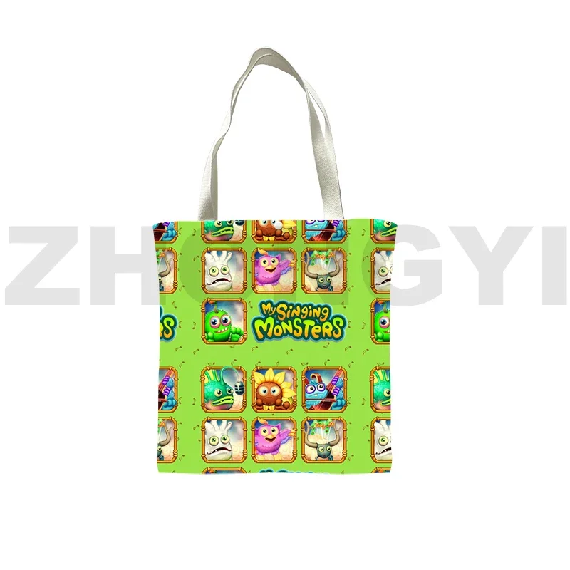 My Singing Monsters Bags for Women Men Handbags Daily Crossbody Bags Large Tote Bags 3D My Singing Monsters Game Shoulder Bag