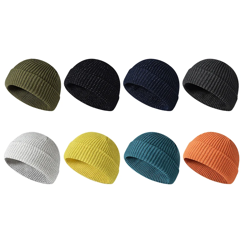 Marca Oohmy, gorro de punto reflectante noctilucente que brilla en la oscuridad, gorros de seguridad para hombres y mujeres, gorro de alta visibilidad, gorros de punto de invierno de neón