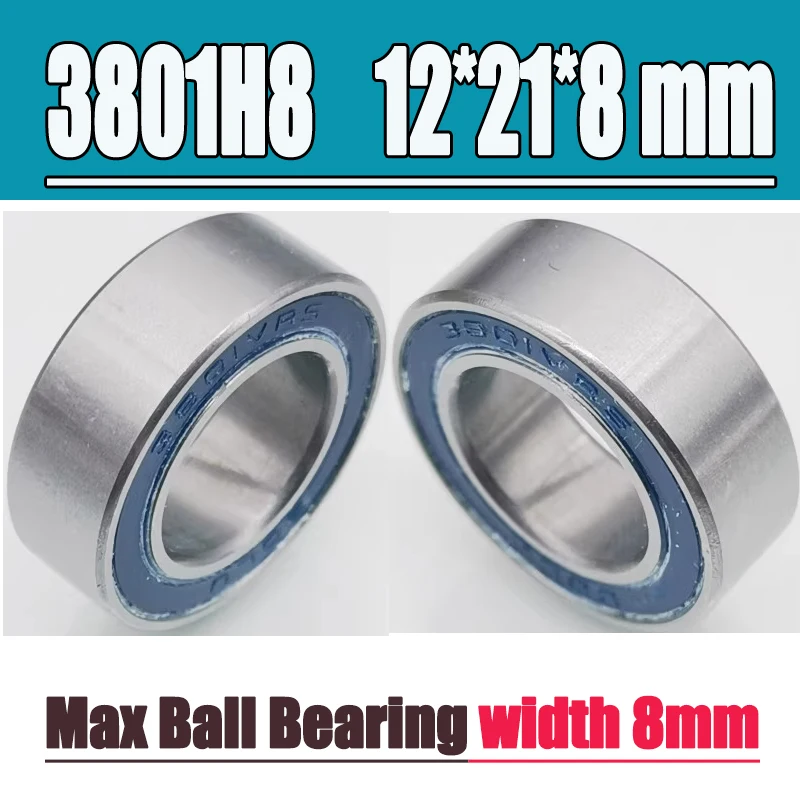 

1 шт. 3801H8-2RS 3801H8-2RS MAX подшипник 12*21*8 мм ABEC-3 3801H8RS для рамы велосипеда поворот полные шарикоподшипники
