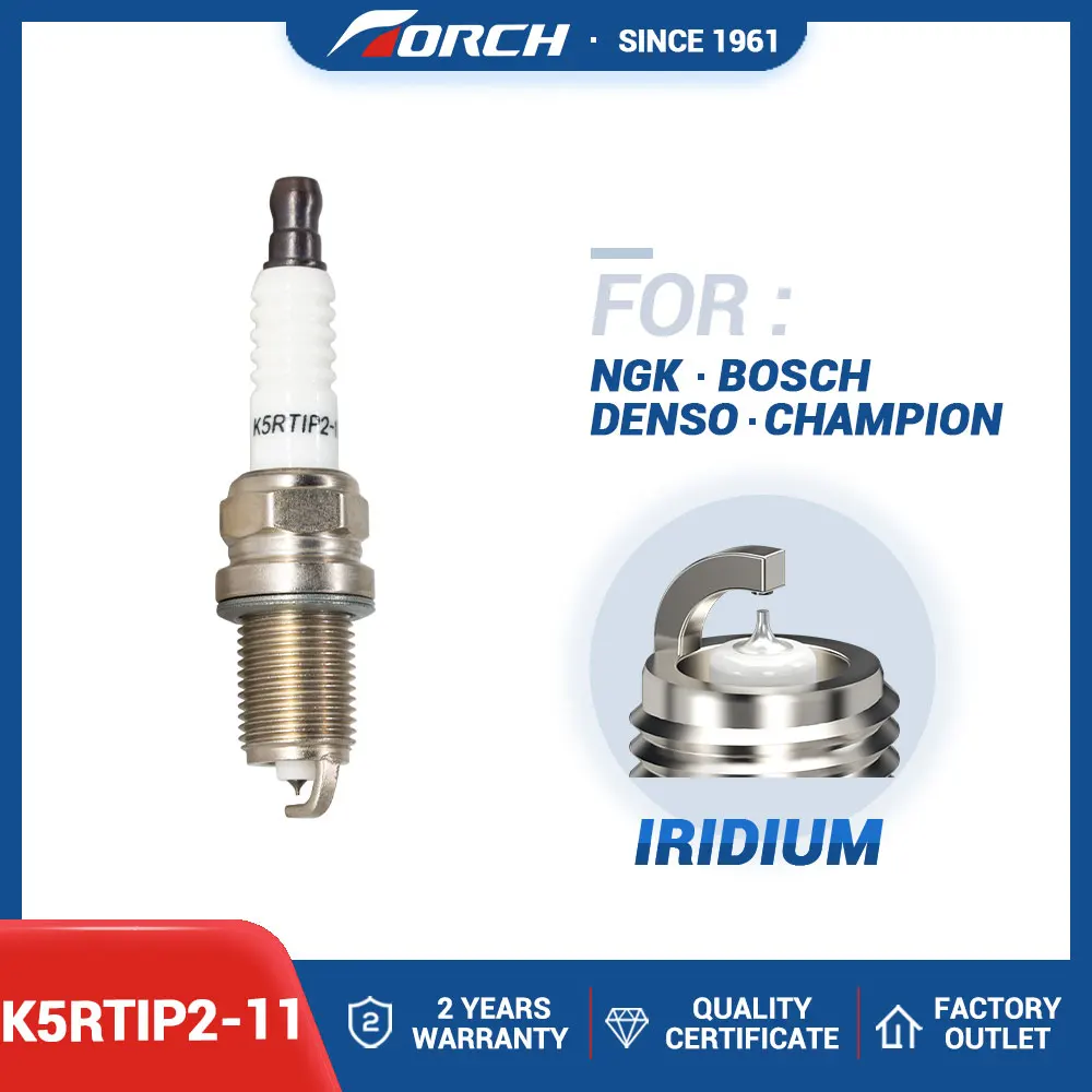 

Иридиевая свеча зажигания TORCH K5RTIP2-11 Замена для IFR5T11 BKR5EYA-11 FR8KCU TOYOTA 90919-01165 90098-66056 90919-01242 90080-91193