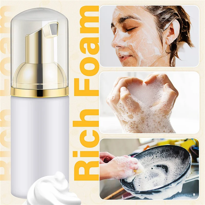 

-PQWN 10 Pieces Plastic Travel Foaming Soap Dispenser Mini Empty Foaming Liquid Soap Pump Bottles 60ML Lash Cleanser Bottles