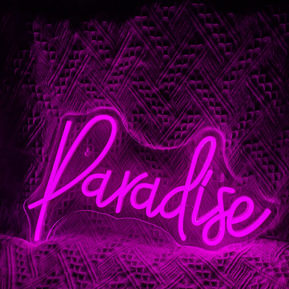 

Неоновая вывеска Paradise для украшения стен, декор для спальни, клуба, спальни, окна, комнаты, бара, настенное искусство со светодиодной подсветкой, украшение для свадьбы, дня рождения