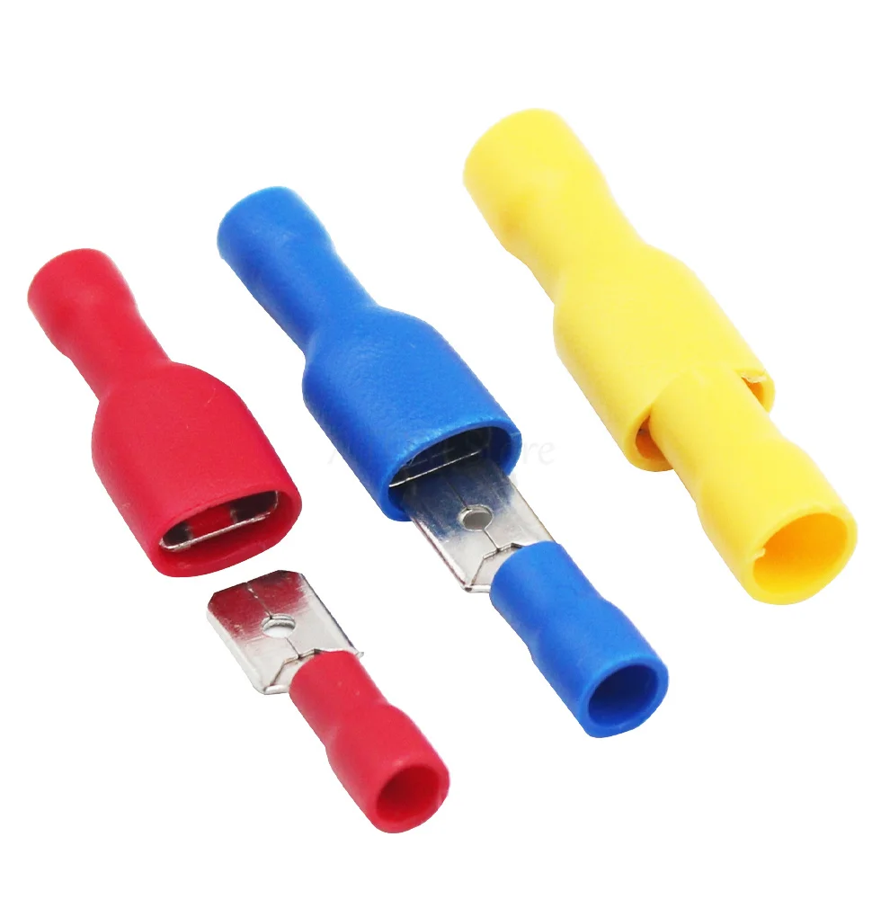 connector 10PCS 5set faston  Male female  Insulated Spade Crimp Wire Cable Connector Terminal