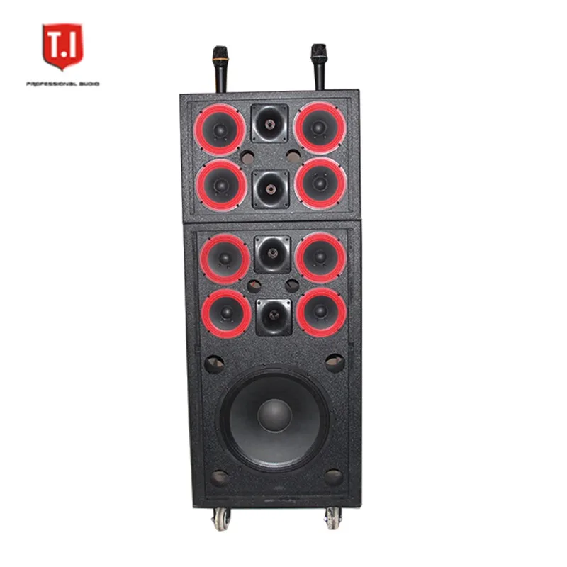 4 Ohm Metal DJ Audio Mixer Console, Multifunctional Bass Line Array Sound System for Outdoor Parties and Live Stage Activities