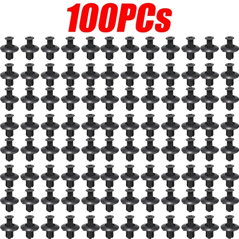 100 stücke Auto Kunststoff Nieten Befestigungen Schraube Reparatur Auto Stoßstange Kotflügel Niet Verschluss Clips 8mm für Toyota Focus Kia Nissan yamaha