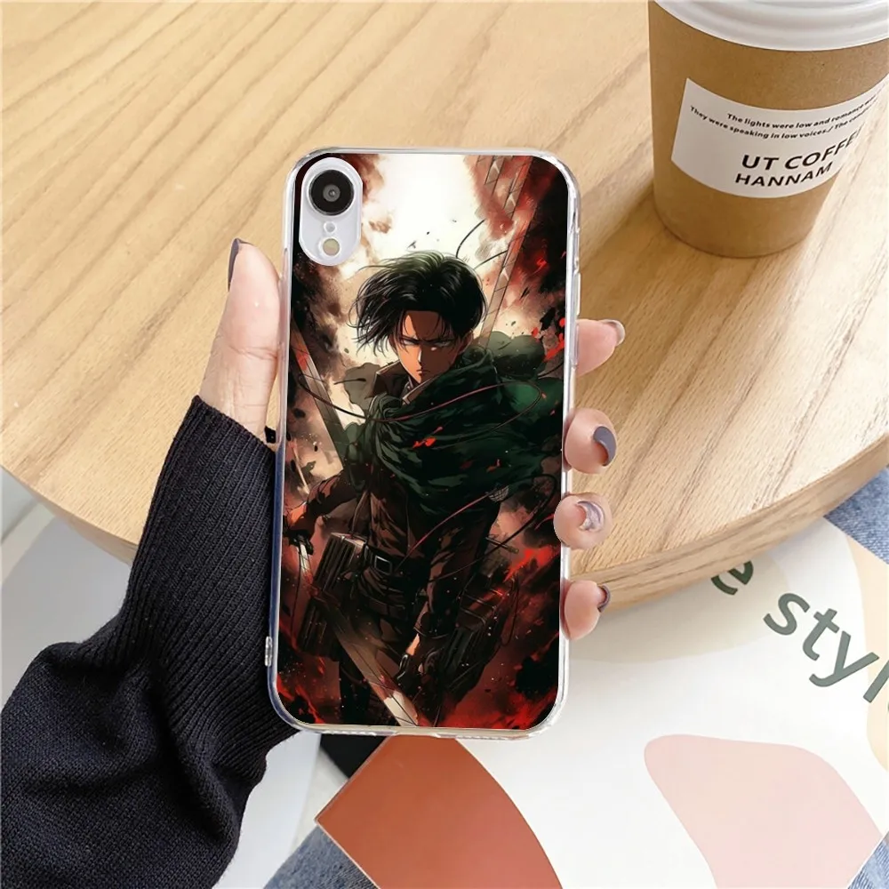 attack on titan levi Phone Case For Iphone 15 11 13 14 Pro Max 7 8 Plus X Xr Xs Max Se2020 12mini Transparent Cover