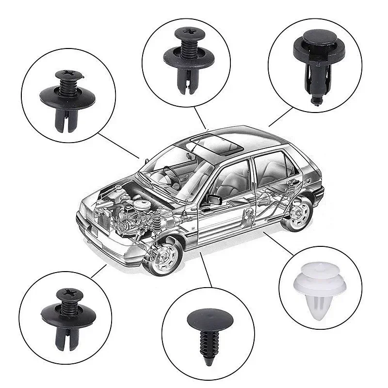 Neue Auto Fastener Clips Mixed Auto Körper Push Retainer Pin Niet Stoßstange Tür Trim Panel Fastener Kit Auto Clips Retainer Werkzeuge – Detail 7