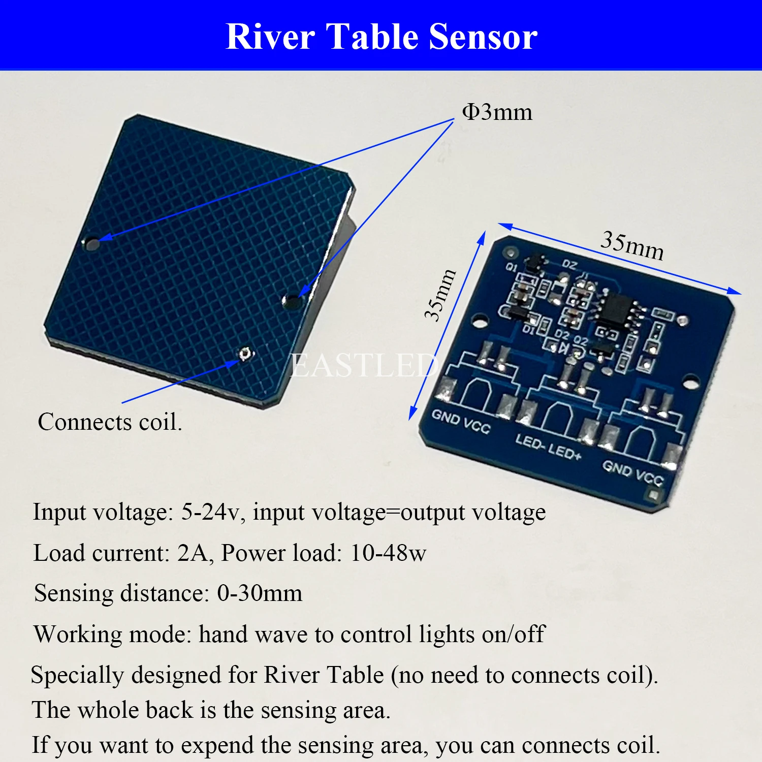 Touch Sweep Sensor Switch for River Table or Starry Table Controller 2024 NEW Tiktok Style Induction Low Voltage DC5V12V24V 2A