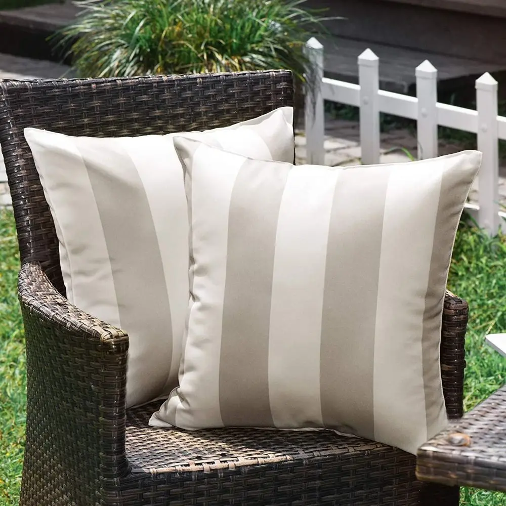 

Colorful Waterproof Outdoor Cushion Cover Striped Modern Pillow Cover Durable Pillow Case Home Decoration