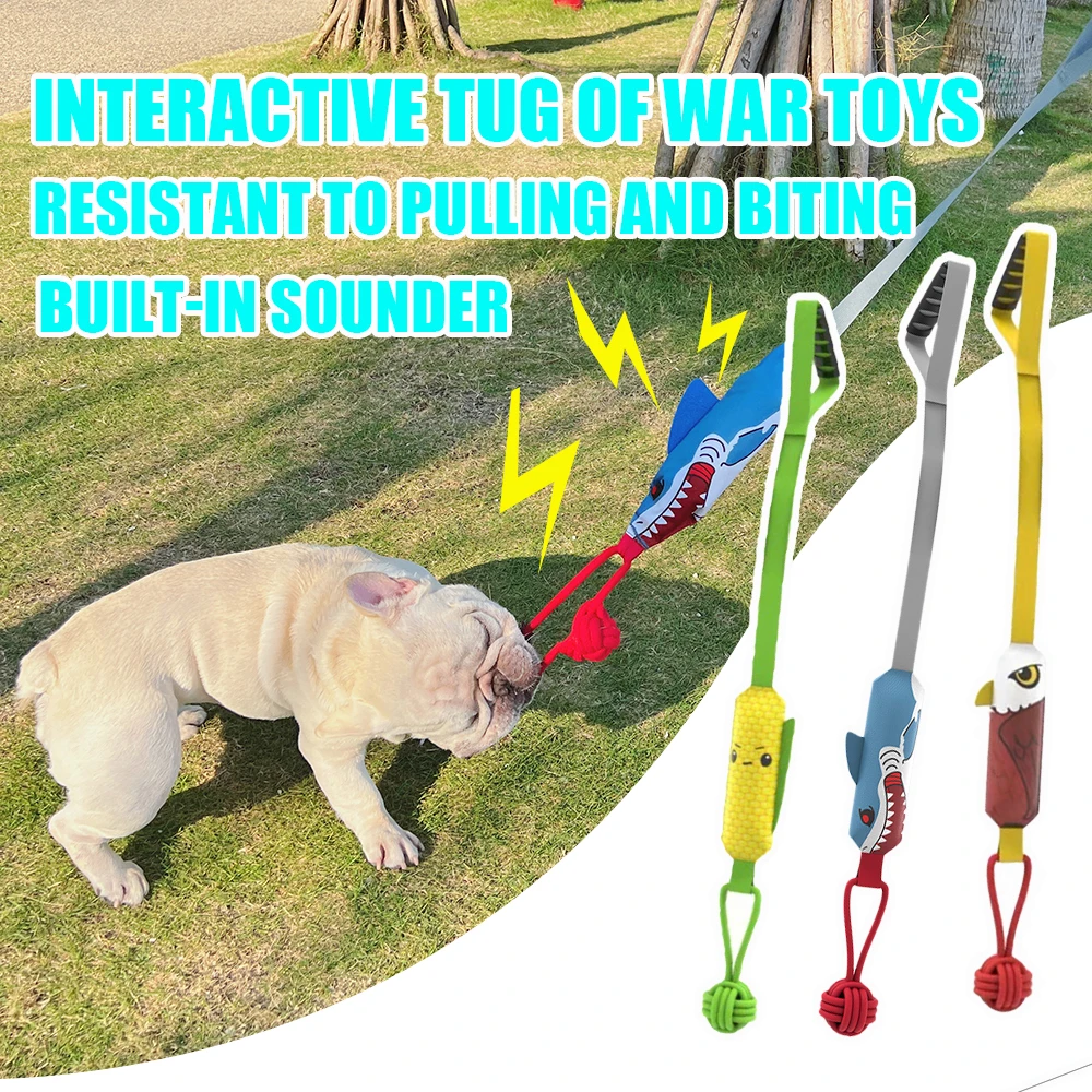 

Dog interactive pulling sound toys chew-resistant tug-of-war knots Corgi small and medium-sized dog toys to relieve boredom