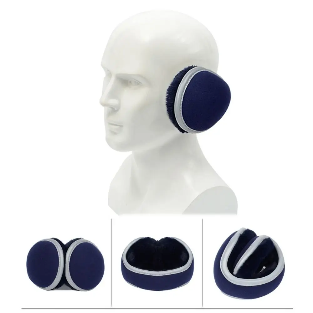 Ochraniacze na uszy z taśmą odblaskową, składane, grube, miękkie, ocieplające, wiatroodporne, odporne na zimno, zimowe ocieplacze na uszy.