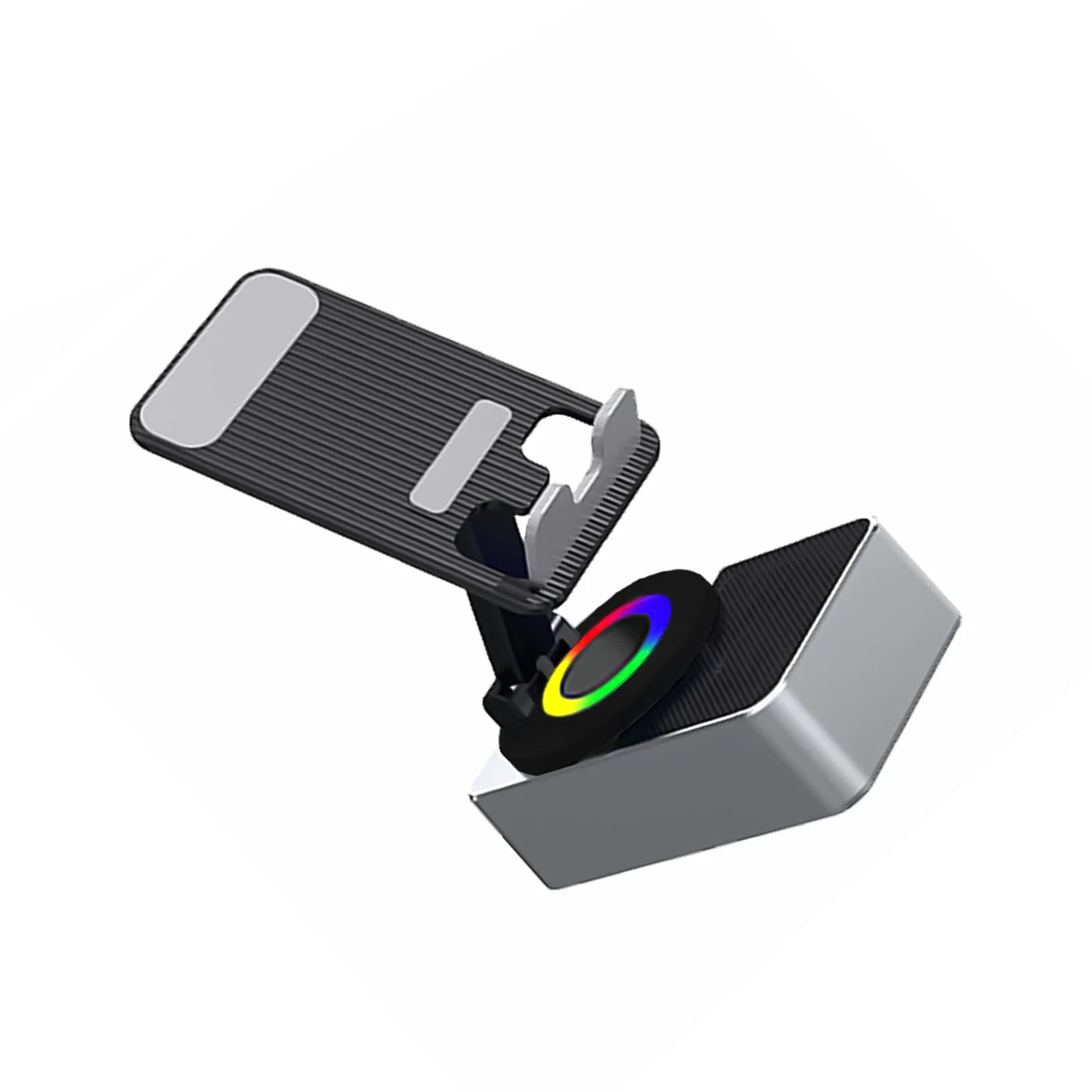 مكبر صوت للمكتب المنزلي مع قاعدة هاتف 360 وإضاءة هادئة - محور شحن USB مزدوج للإنتاجية اتصال بلوتوث ذكي