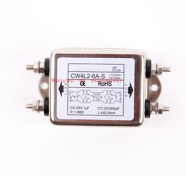Dual Stage Anti-interference Screw Type Single-phase AC 220V Power Filter CW4L2-3A-S