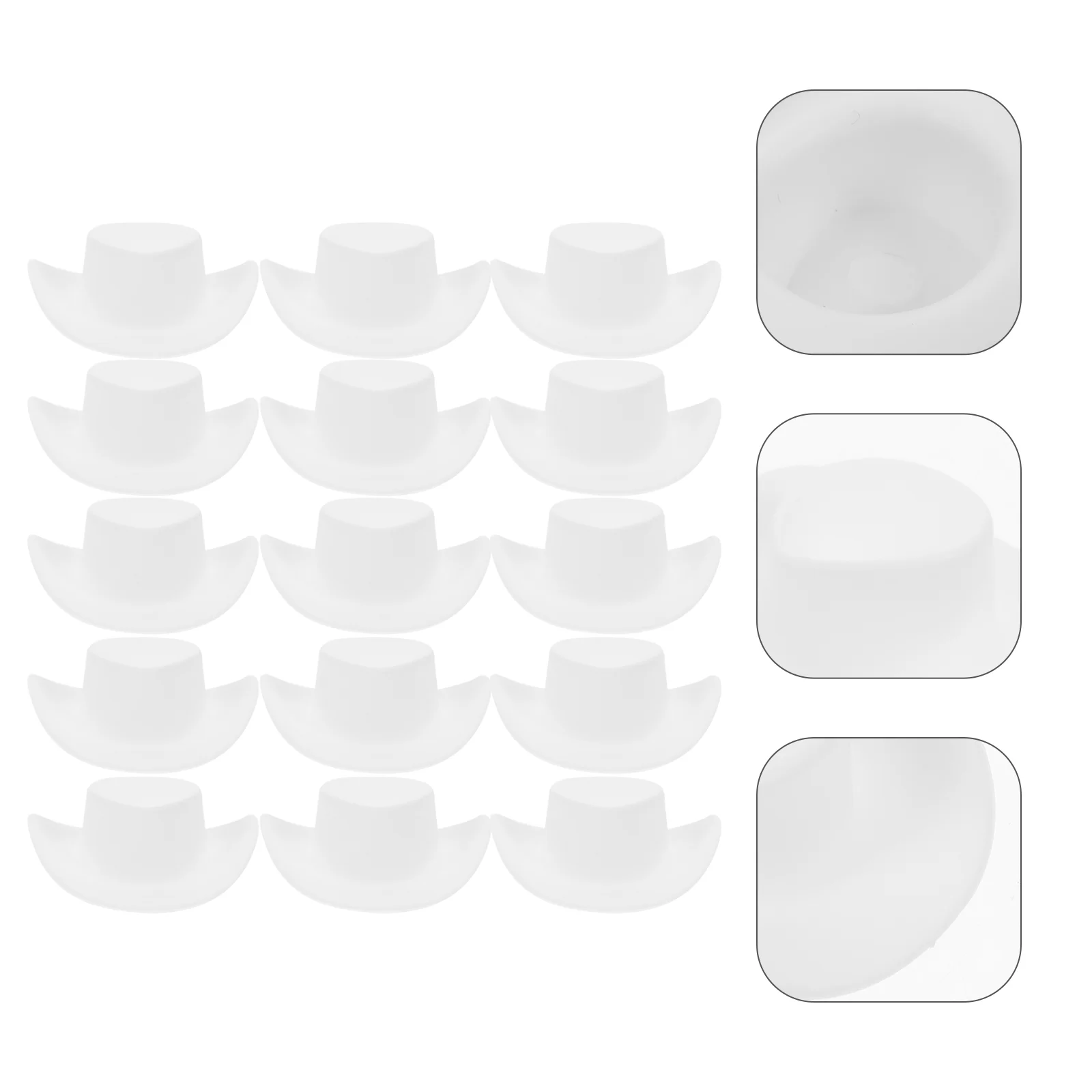 40 Uds Mini sombrero de vaquero sombreros de juguete miniatura pequeño para manualidades juego de simulación decoración de vaquera de plástico fiesta