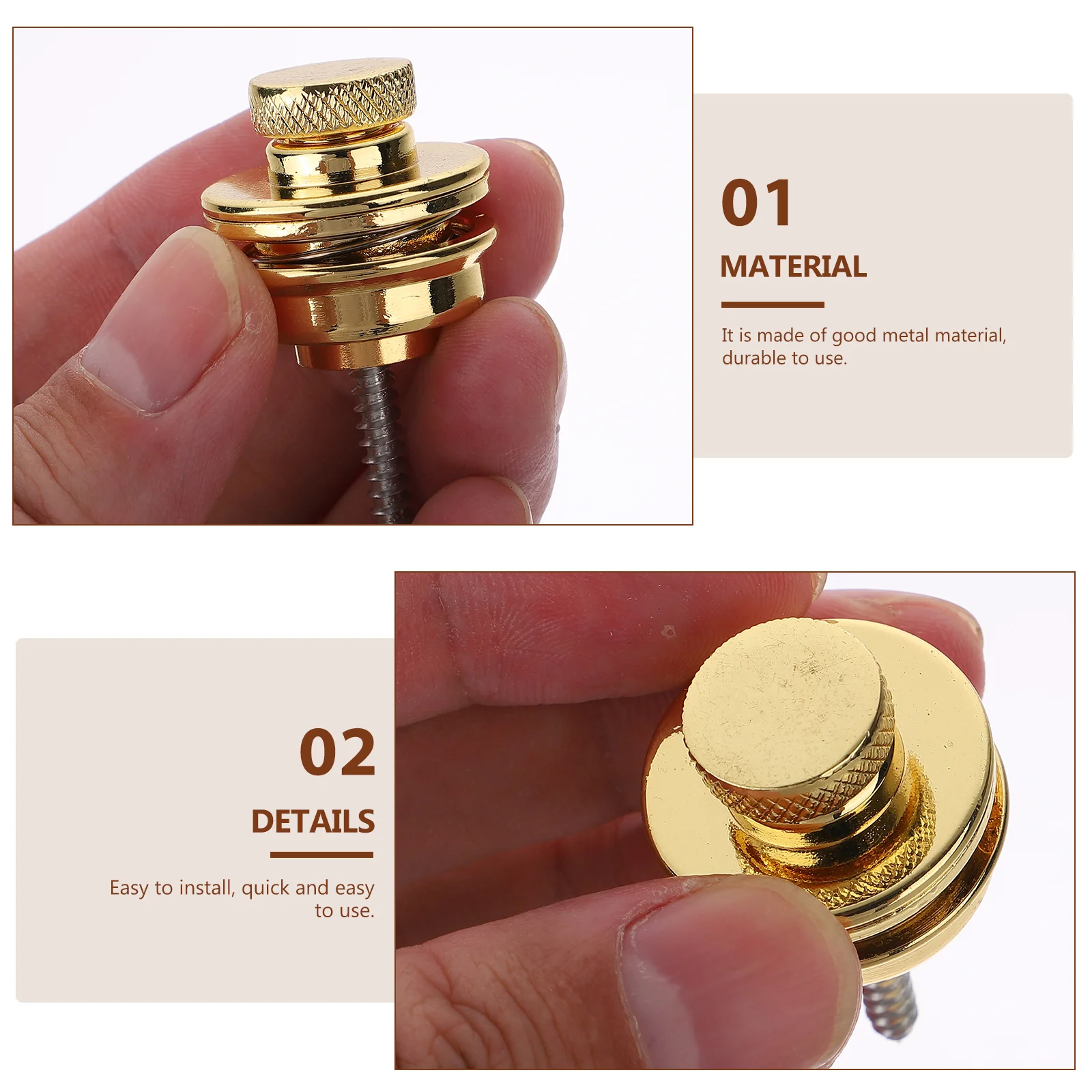 

Guitar Strap Button Metal End Pin Easy to Replace for Old Broken Suitable Most Electric Guitars Basses Non-