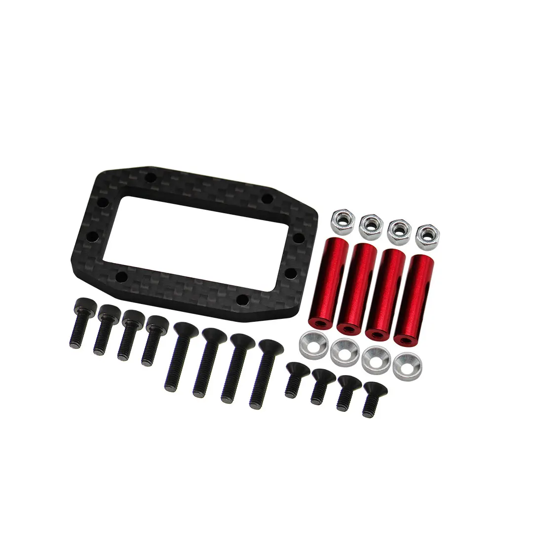 Hot Racing AOV24G02 Graphite Steering Servo Mount w/ Red Alum Posts Rep ARA320574 for 1/8 Arrma Kraton 6S V6/EXB