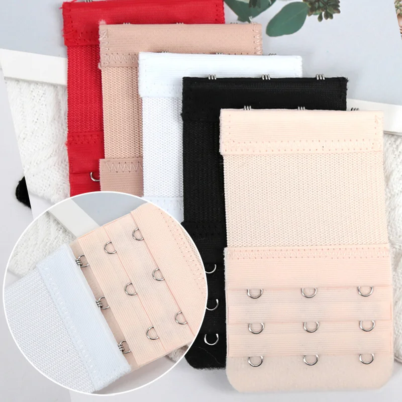 4pcs/set 3-Hooks Bra Strap 5.5cm Width Large Extender Women's Underwear Accessories Elasticity Adjustable Bra Strap Multicolor