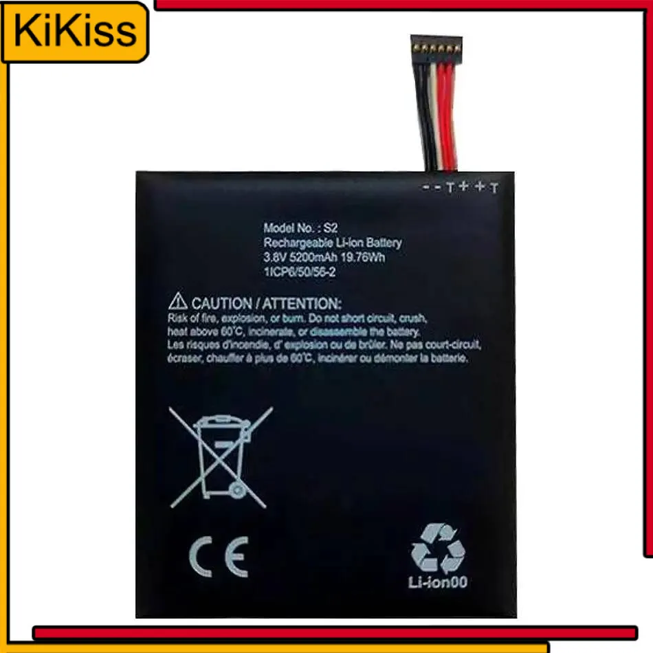 

Батарея дверного звонка для Ring S2, видео 2-го поколения 1ICP6 50 56-2 5200 мАч, надежная замена, высокая емкость