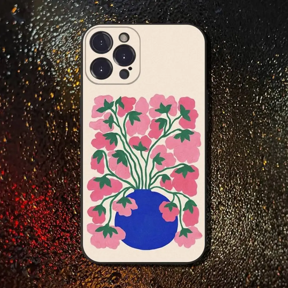 حافظة هاتف هنري ماتيس كات آرت لهاتف آيفون 6,17,16,15,14,13,12,11 Plus,Pro Max,XS,X,XR,SE,Mini,8,7,غطاء أسود من السيليكون الناعم #4