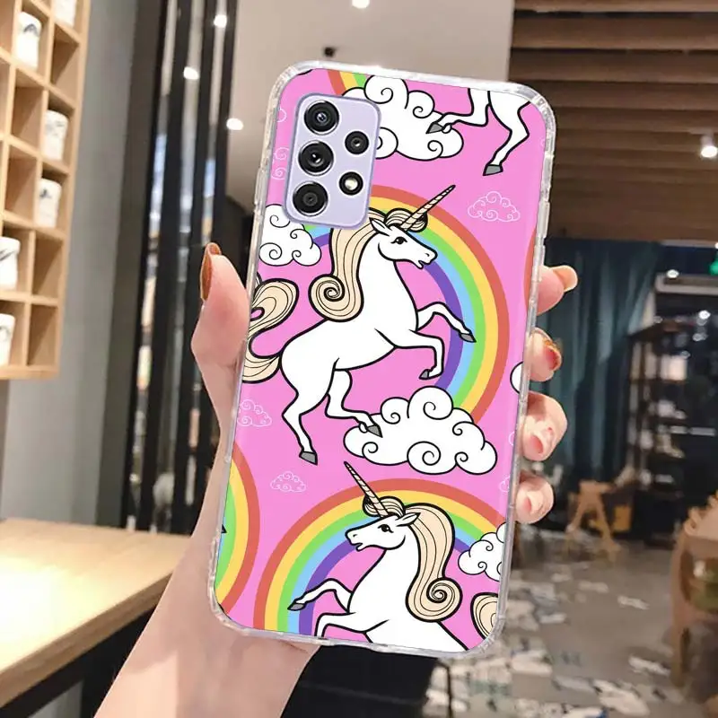 Cute Baby Unicorn Phone Case Cover For Samsung Galaxy A55 A54 A52 A53 A15 A14 A12 A13 A25 A24 A22 A23 A35 A34 A32 A33 A04S A03S 