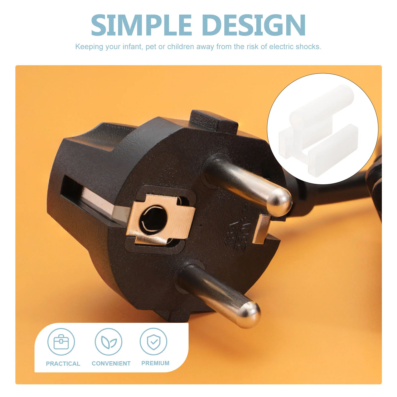 100 Pcs Power Outlet Plug Protective Cover Office Watch Plastic Shield Three Prong