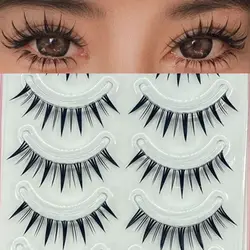 False Eyelashes Manga Anime Lashes Cosplay Spiky Lashes Faux Mink Dramatic Thick Fake Eyelashes Extensions Doll Strip Lashes