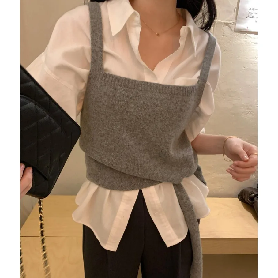 سترة نسائية أنيقة غير رسمية مع حزام شتاء وصول جديد متعدد الاستخدامات تصميم بسيط كسول Sle حزام علوي للتنقل Sle #1