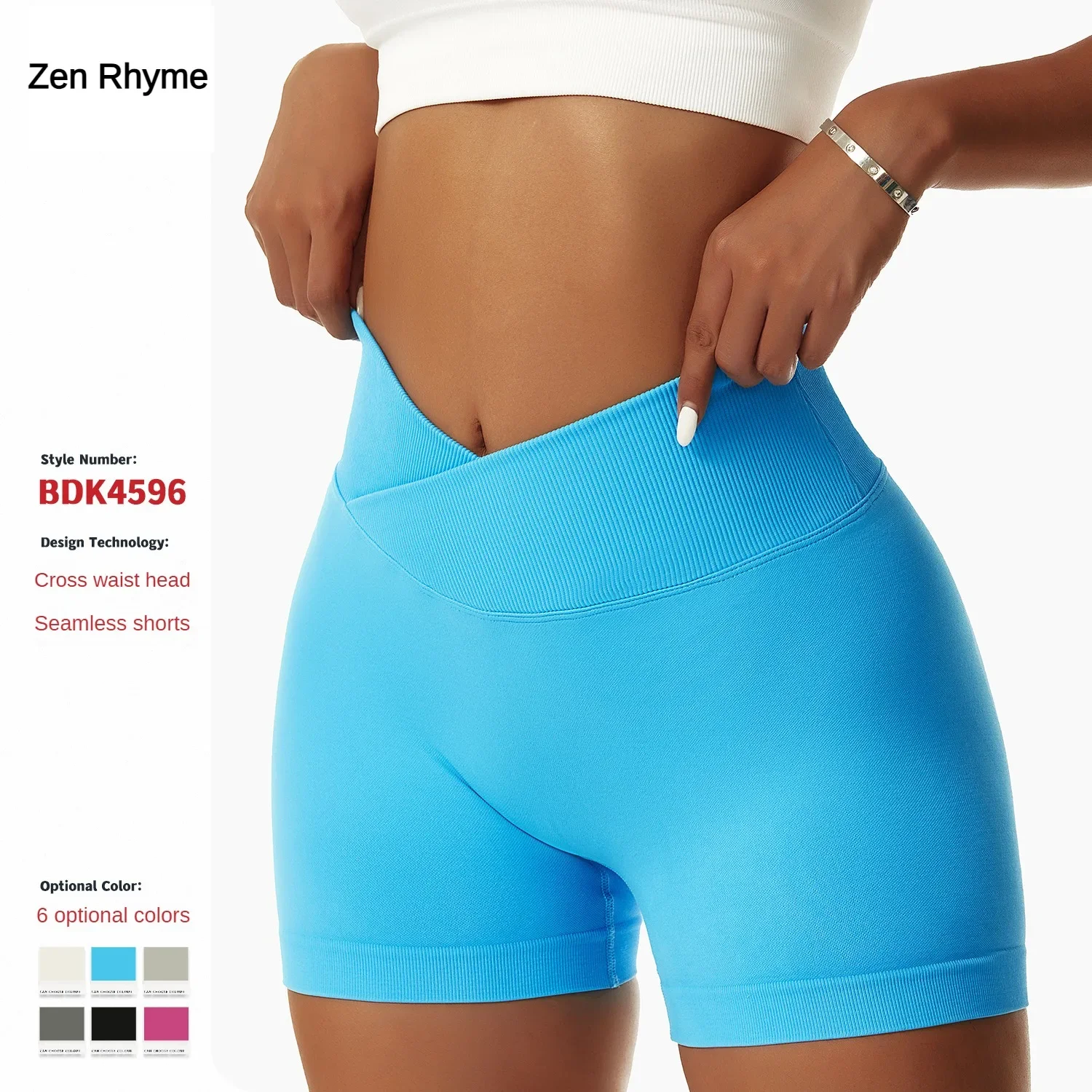 

Zen Rhyme Peach Hip Lift Yoga Elastic High Waist Running Fitness Skinny Seamless Exercise Shorts leggings sport women fitness