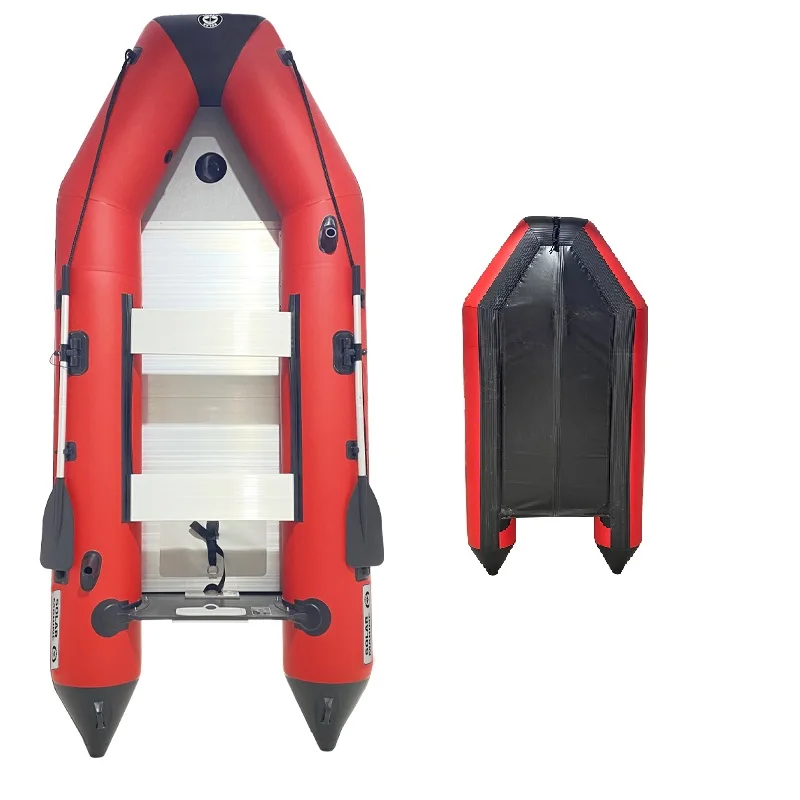 Barco de asalto inflable de 3,6 m con suelo inferior de aluminio, bote de remos de rescate, canoa de Kayak con accesorios de remo para buceo