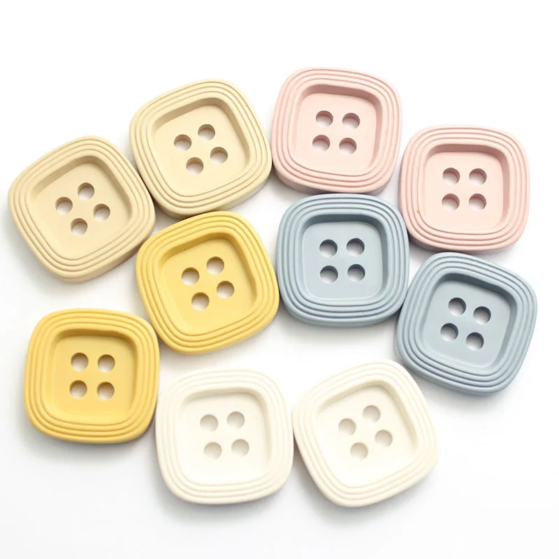 20PCS Square 4-Holes Resin Buttons Four Eye Paint Coat Windbreaker Button Color Spot Women\'s Buttons Accessories 18-30mm