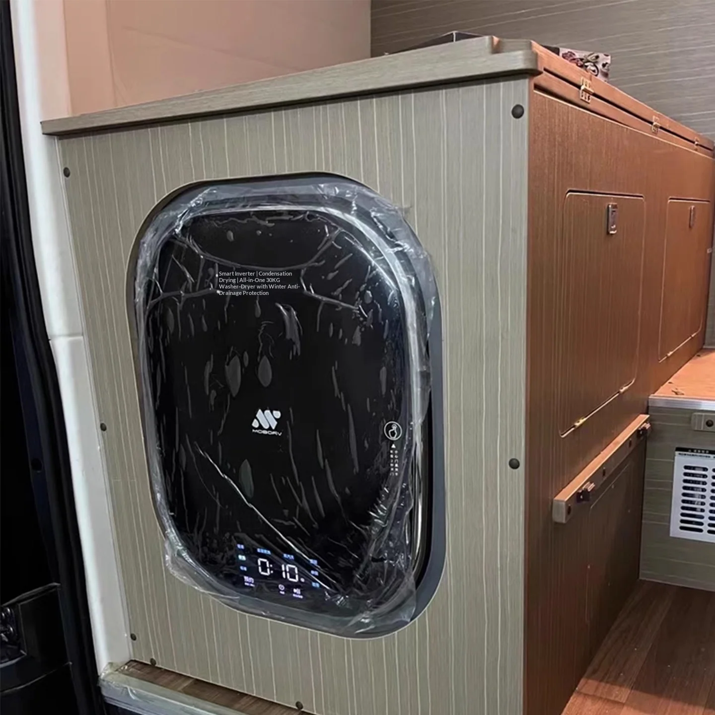 RV 3-Kilogram Wall-Mounted Wash-Dry-All Machine Car 220V Low-Power Shock-Resistant Design Washing Machine Dryer Mobo M22 Model