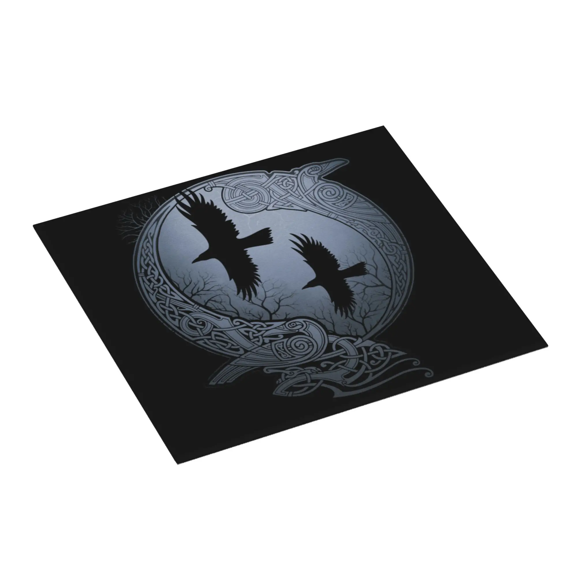 Odin Ravens Non‑Slip Waterproof Absorbent Barware Tableware Oil Proof Reusable Viking Norse Huginn and Muninn Mat For Kitchen