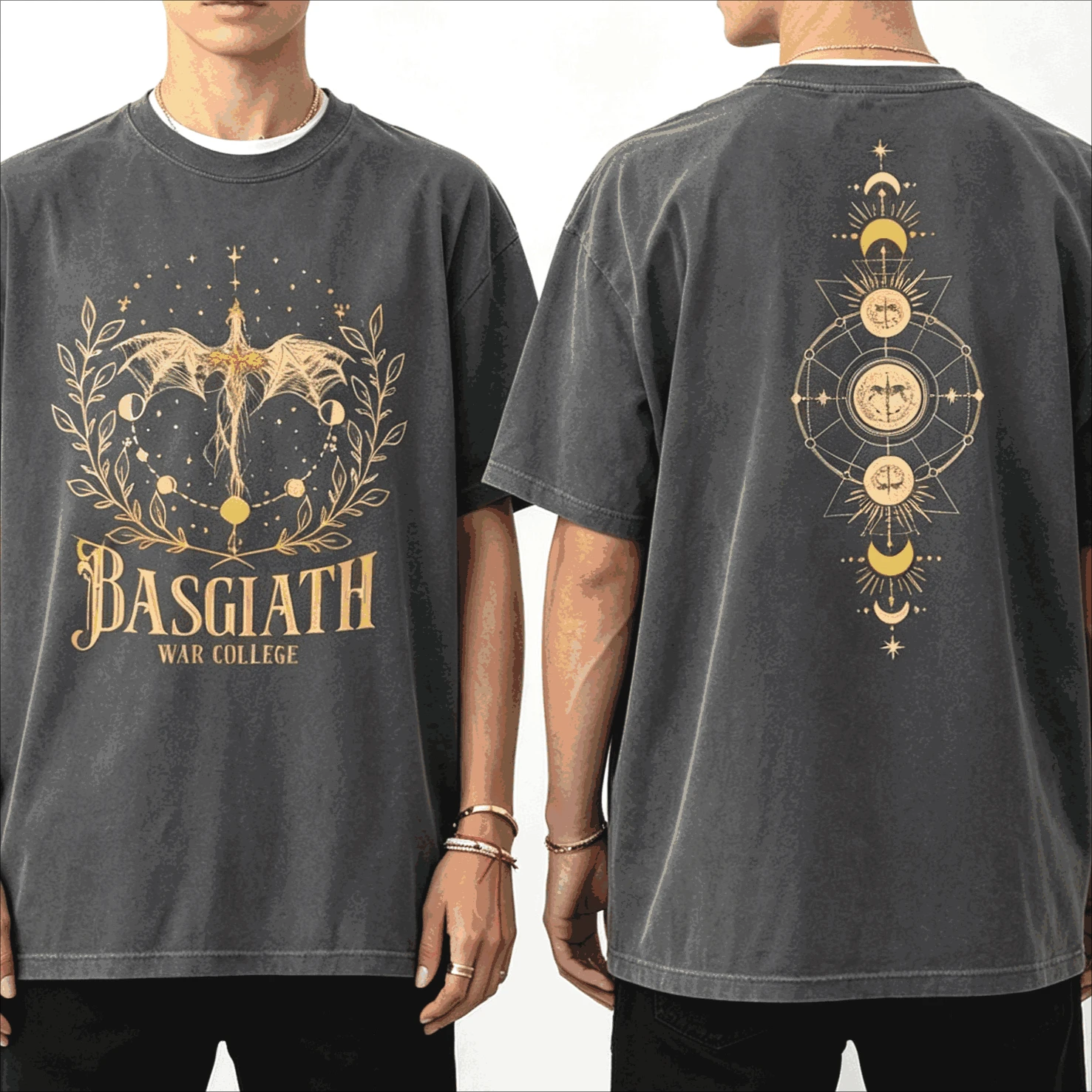 Hot Sale Retro Basgiath War Collage Fourth Wing T-shirt Y2K Men Women Soft O-Neck Tee Loose Fit Street Fashion Daily Wear Tops