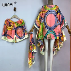 WINYI nowy codzienny strój rekreacyjny moda artystyczna plaża boho print kobiety eleganckie szorty garnitur okrycie plażowe 3 częściowy zestaw dla kobiet