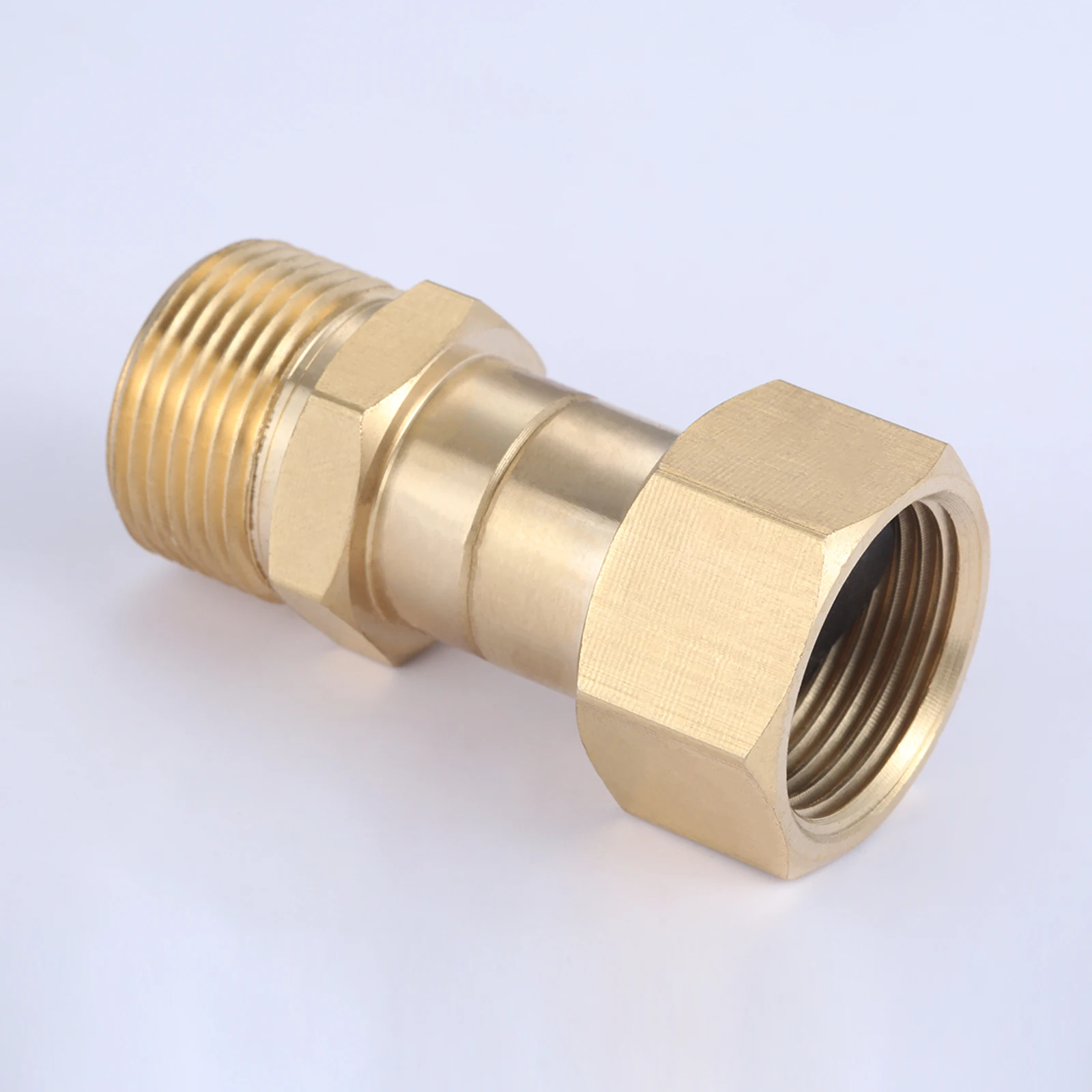 Swivel Copper Connector M22 14mm Inside Diameter Thread Fitting Universal Pressure Washer Coupler Kink Free 360 Degree Rotation